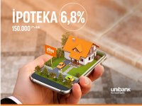 Unibank ipoteka faizlərini 6,8%-ə endirib