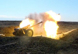 Armenian armed forces shelling Aghdam district