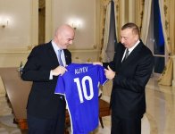 Ilham Aliyev receives FIFA president, secretary general (PHOTO)