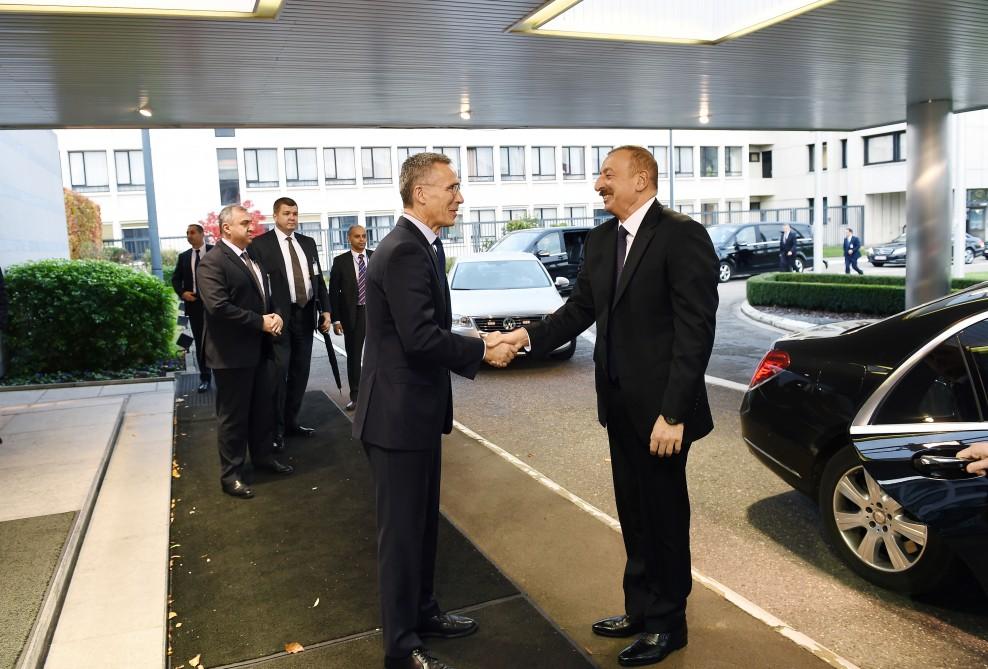 Prezident İlham Əliyev Brüsseldə NATO-nun baş katibi Yens Stoltenberqlə görüşüb (FOTO) (YENİLƏNİB)