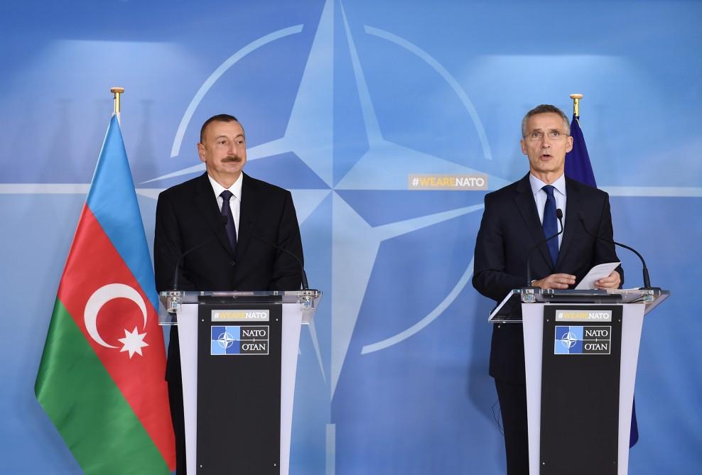 Prezident İlham Əliyev: Azərbaycanın NATO ilə əməkdaşlığı böyük potensiala malikdir (YENİLƏNİB-3) (FOTO)