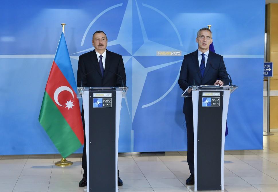 Prezident İlham Əliyev: Azərbaycanın NATO ilə əməkdaşlığı böyük potensiala malikdir (YENİLƏNİB-3) (FOTO)