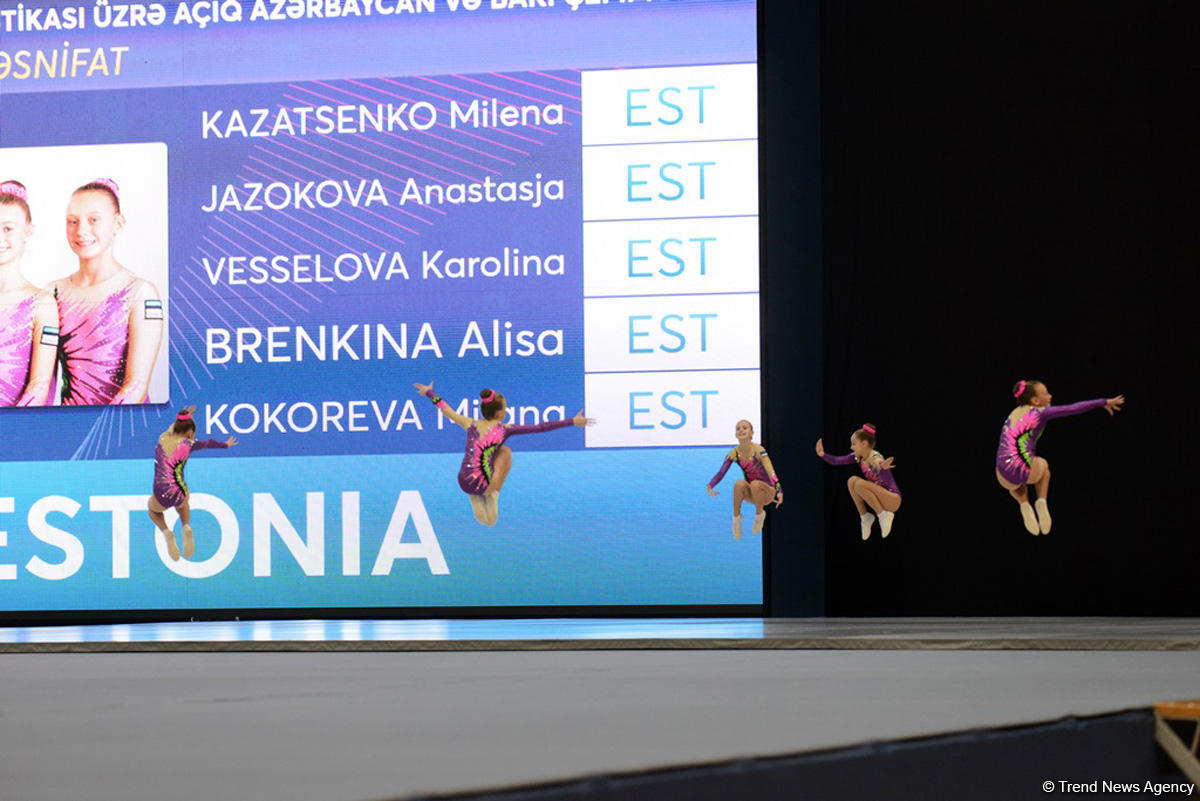 Bakıda 4 növ gimnastika üzrə birləşmiş yarışları bədii gimnastlar və aerobika təmsilçiləri davam etdirib (FOTO)