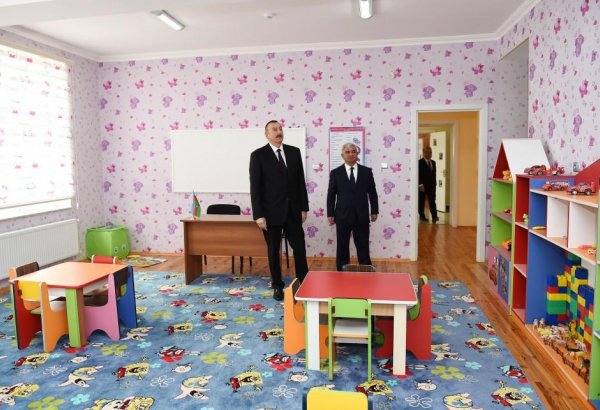 Ilham Aliyev attends opening of newly built orphanage-kindergarten in Aghjabadi district (PHOTO)