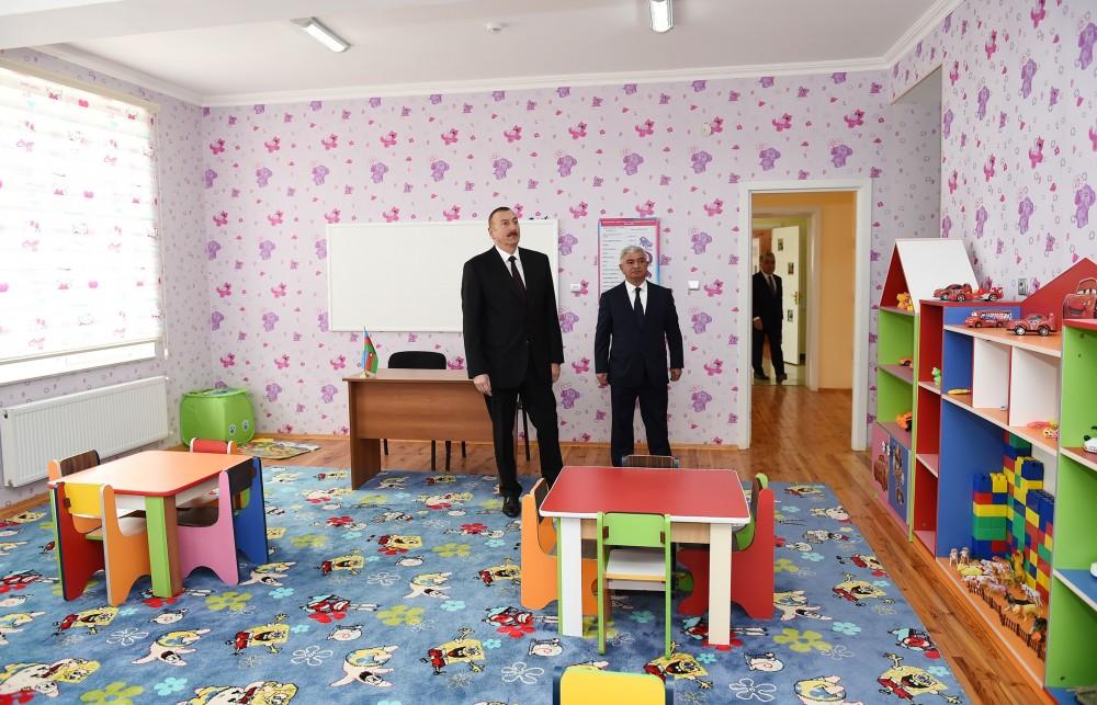 Ilham Aliyev attends opening of newly built orphanage-kindergarten in Aghjabadi district (PHOTO)