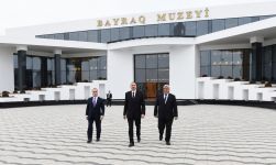 Azərbaycan Prezidenti Sabirabadda Bayraq Muzeyinin açılışında iştirak edib (FOTO)