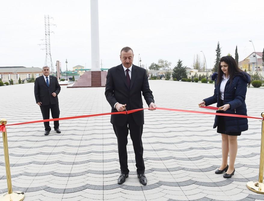 Azərbaycan Prezidenti Sabirabadda Bayraq Muzeyinin açılışında iştirak edib (FOTO)