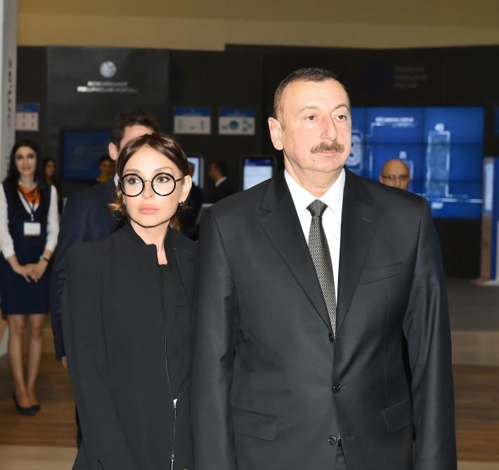 President Ilham Aliyev with spouse attend Bakutel 2017 exhibition (PHOTO)