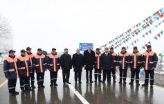 President Ilham Aliyev attends opening of new roads in Guba (PHOTO)