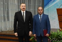 Azerbaijani president, first lady attend event dedicated to sports results of 2017 (PHOTO)