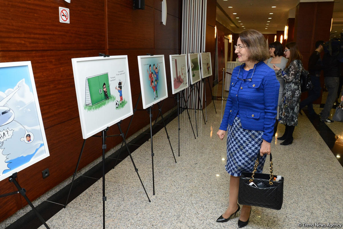 Caricature exhibition opens at Turkish embassy in Baku (PHOTO)