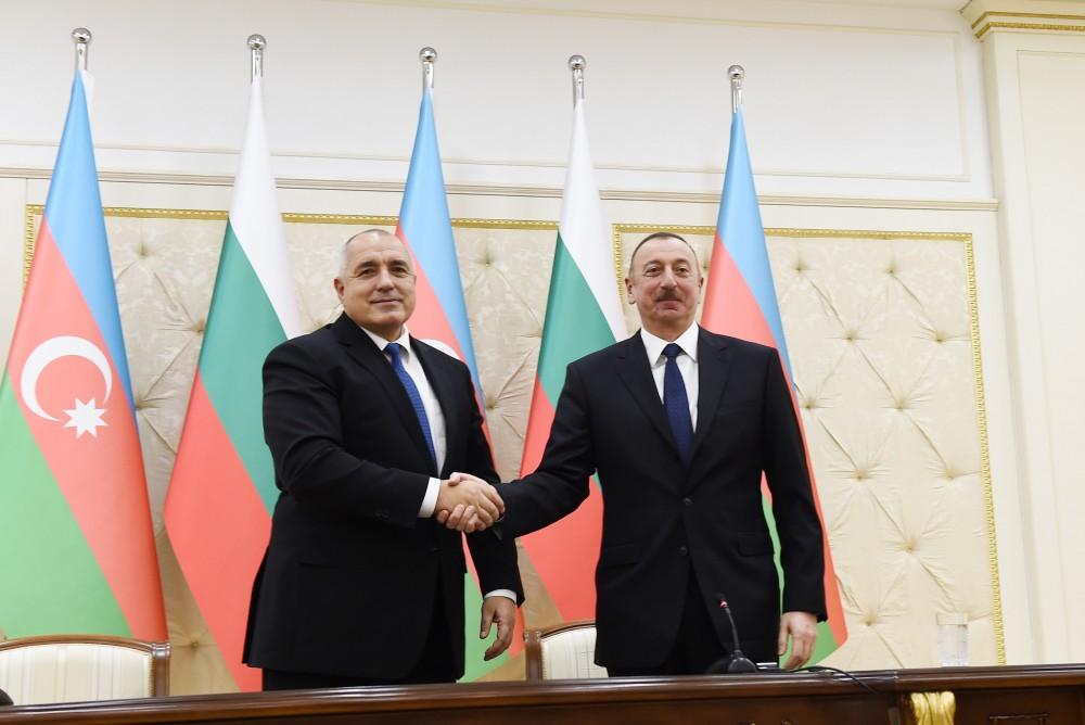 Azerbaijani president, Bulgarian PM make press statements (PHOTO)