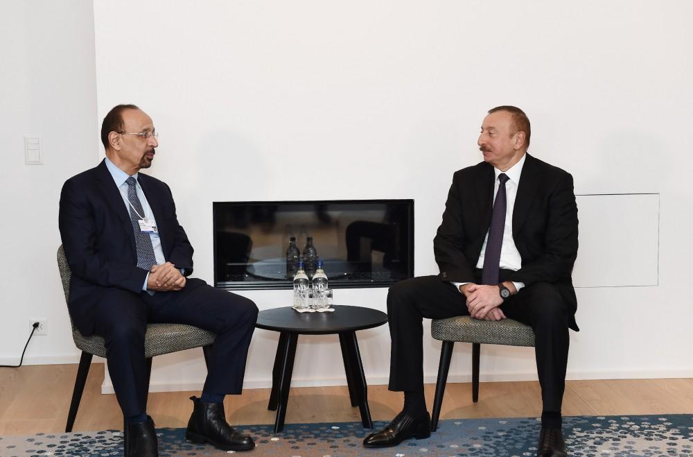President Ilham Aliyev meets with Saudi energy minister (PHOTO)