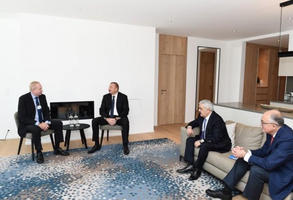 President Aliyev meets BP CEO Dudley in Davos (PHOTO)