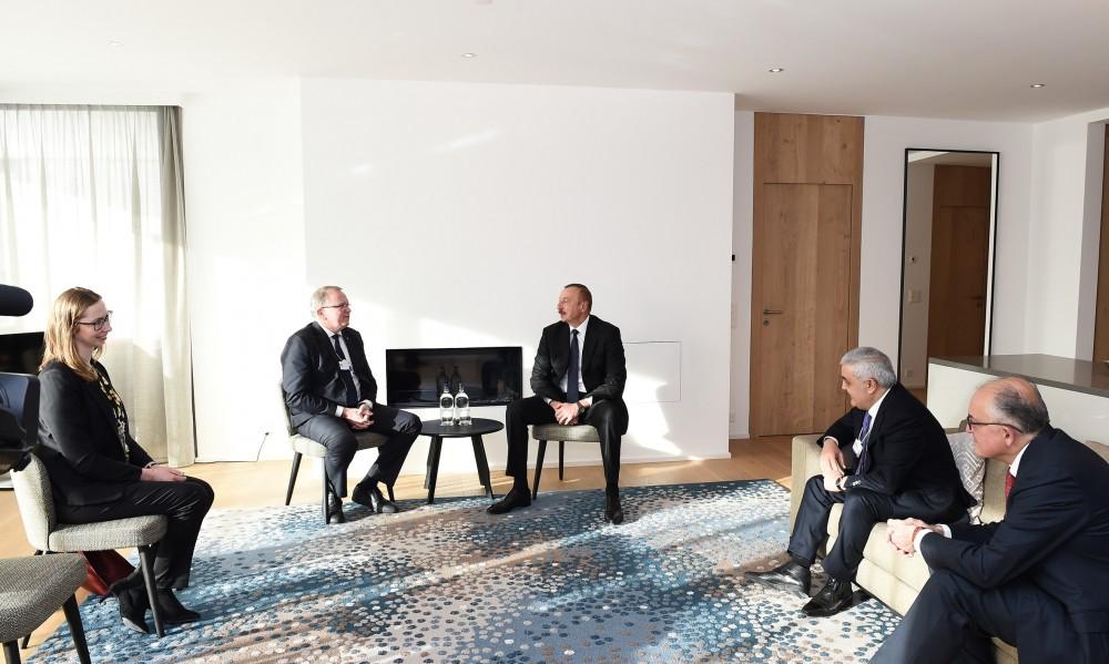 Президент Ильхам Алиев встретился в Давосе с генеральным исполнительным директором  Statoil (ФОТО)
