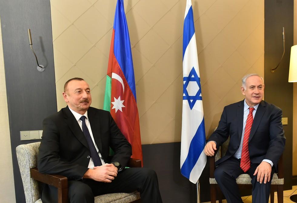 President Ilham Aliyev meets Israeli PM Netanyahu in Davos