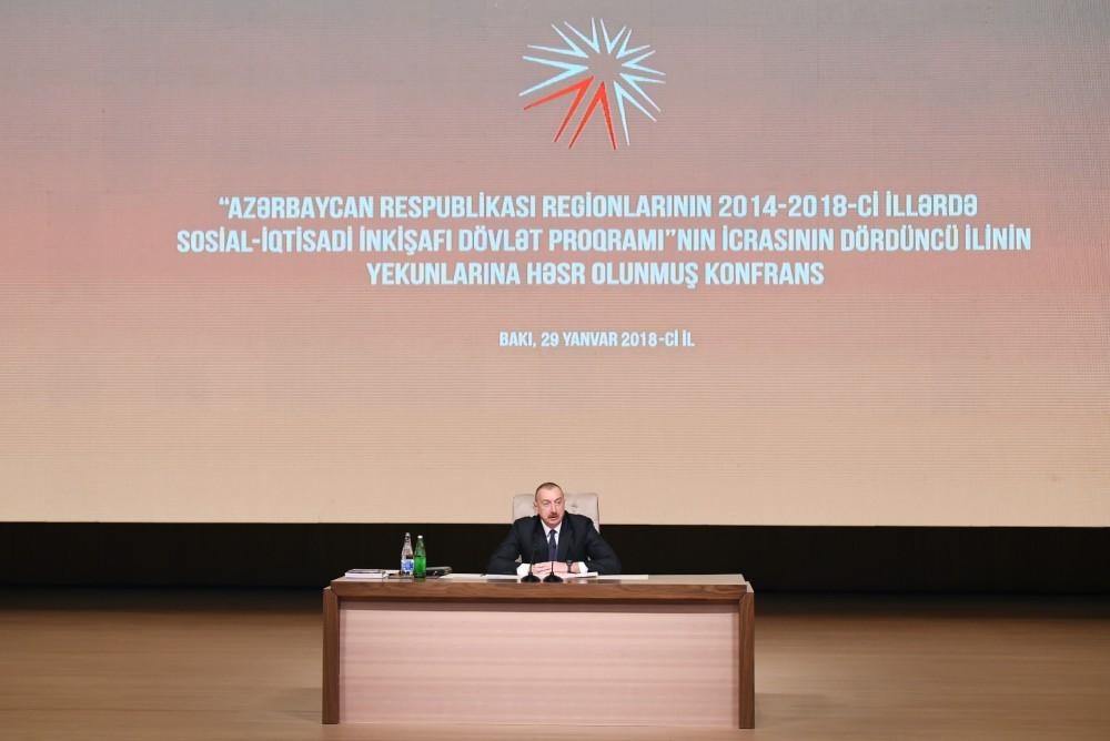 President Aliyev at conference dedicated to development of Azerbaijan's regions (PHOTO)