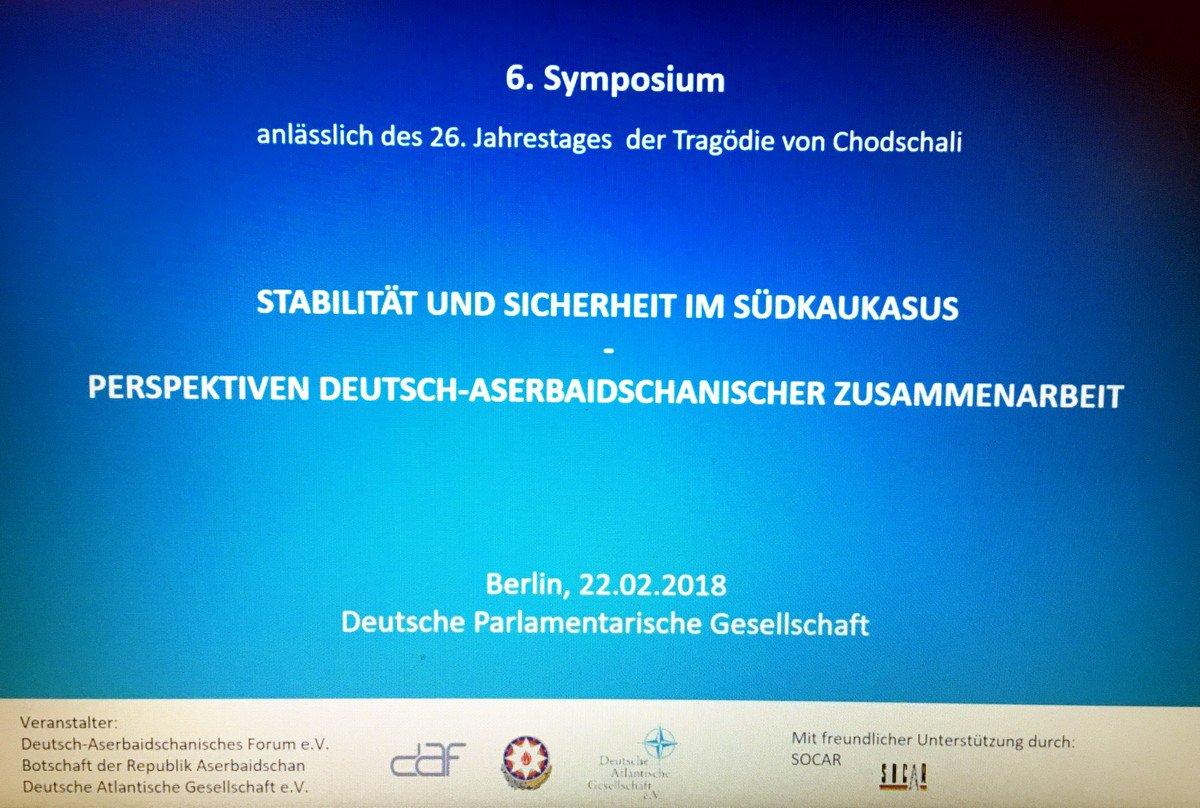 Berlin şəhərində Xocalı soyqırımının 26-cı ildönümü ilə əlaqədar simpozium keçirilib (FOTO)