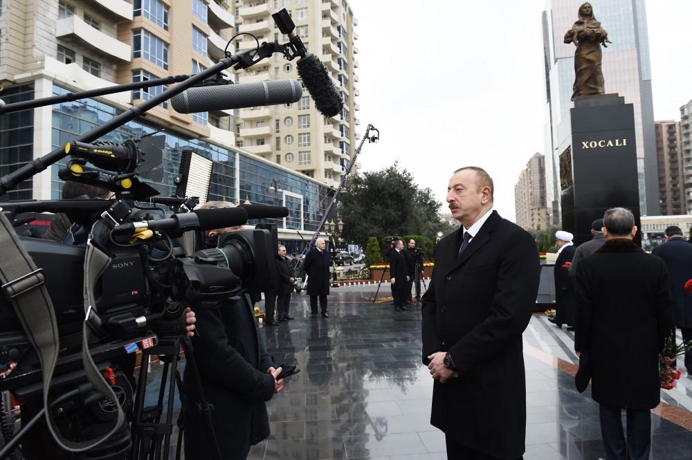 President Ilham Aliyev: Azerbaijan must become stronger so that Khojaly tragedy is never repeated (PHOTO)