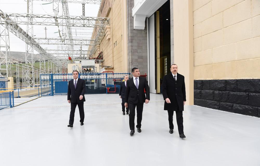 Prezident İlham Əliyev Mingəçevir Su Elektrik Stansiyasının əsaslı yenidənqurmadan sonra istismara verilməsi mərasimində iştirak edib (FOTO)