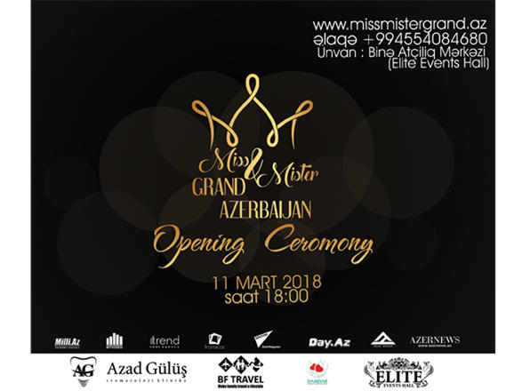 В Баку состоится церемония открытия конкурса красоты Miss & Mister Grand Azerbaijan 2018