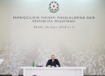President Aliyev chairs cotton-growing conference in Barda (PHOTO)