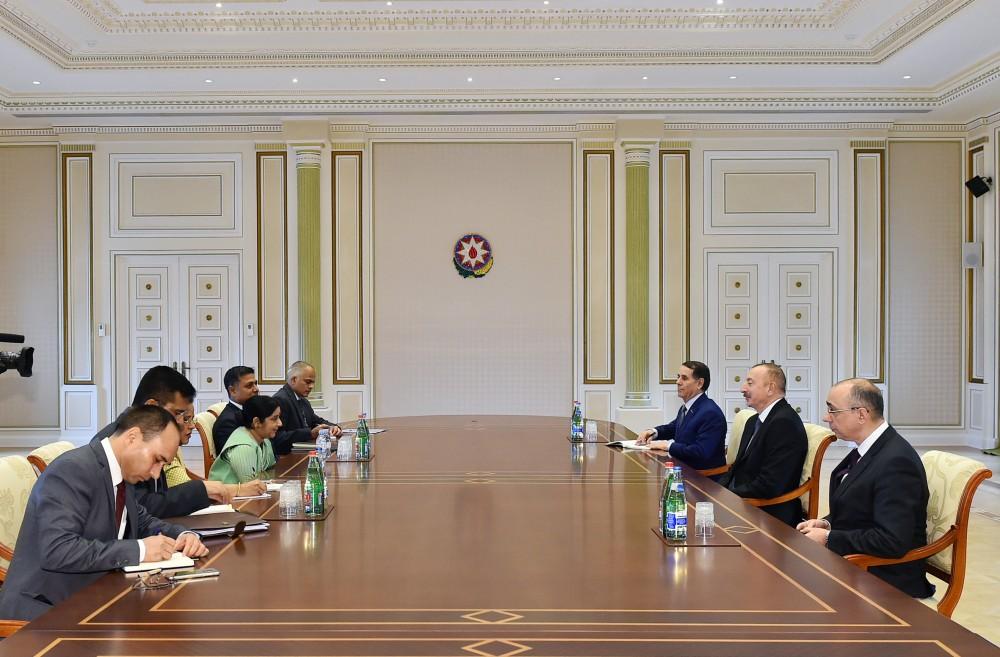 President Aliyev receives Indian minister of external affairs