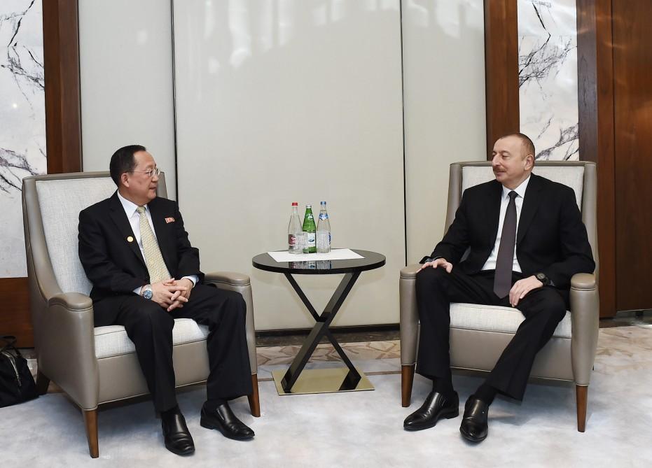 Президент Ильхам Алиев встретился с главой МИД КНДР