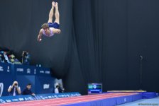 Азербайджанский гимнаст вышел в финал ЧЕ в Баку в соревнованиях по тамблингу (ФОТО)