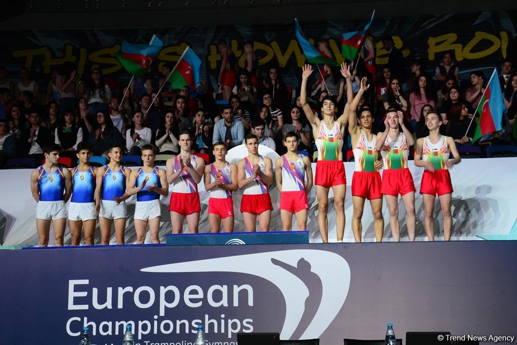 Прошла церемония награждения победителей и призеров второго дня Чемпионата Европы по прыжкам на батуте (ФОТО)