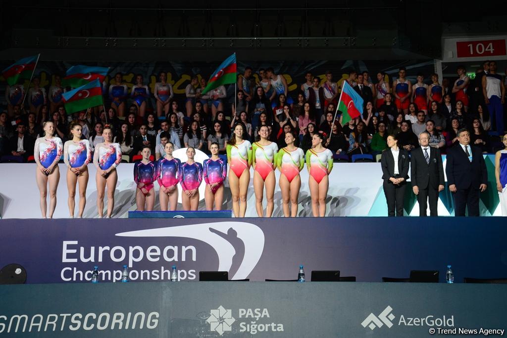 Winners of trampoline competitions at European Championships in Baku awarded (PHOTO)