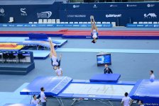 Bakıda batut gimnastikası, ikili mini-batut və tamblinq üzrə Avropa çempionatının üçüncü gününə start verilib (FOTO)