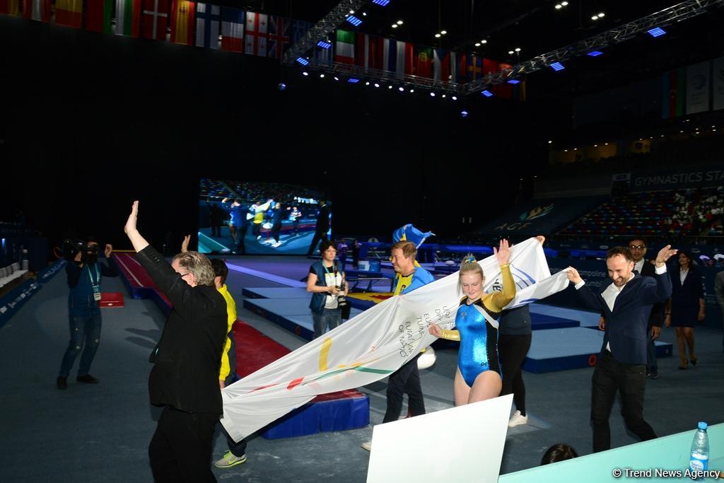 В Баку состоялась церемония закрытия XXVI Чемпионата Европы по прыжкам на батуте (ФОТО)