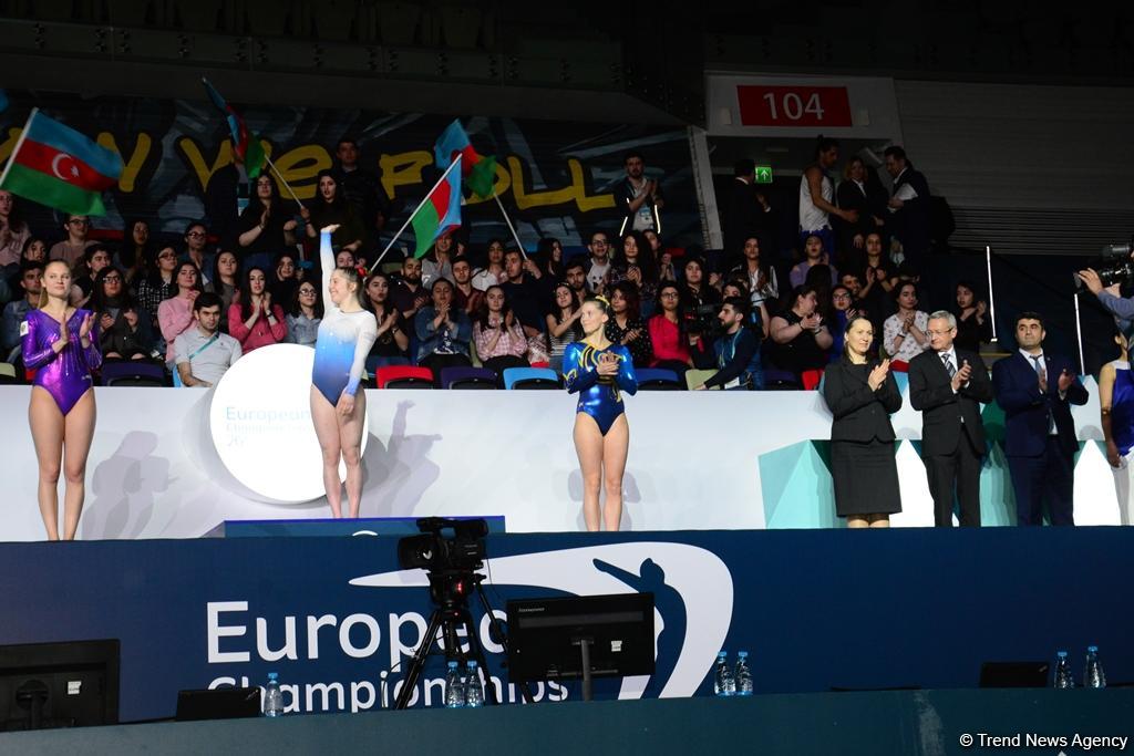 Batut gimnastikası üzrə Avropa çempionatının növbəti qalibləri mükafatlandırılıb (FOTO)