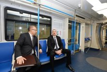 President Ilham Aliyev views newly-delivered metro trains (PHOTO)