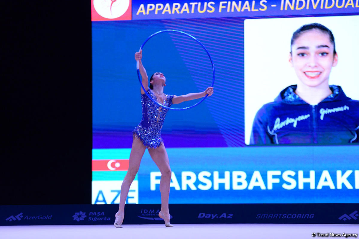 Азербайджанская гимнастка завоевала бронзу AGF Junior Trophy в упражнениях с обручем (ФОТО)