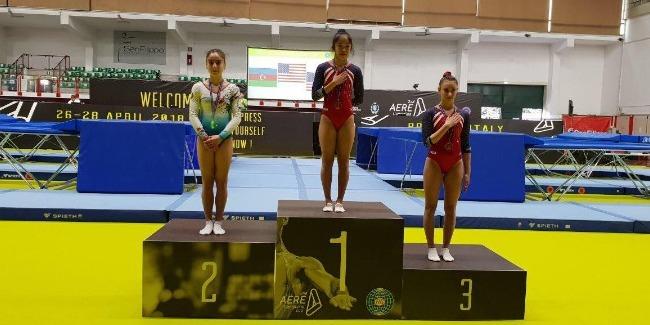 Азербайджанская гимнастка завоевала серебряную медаль на турнире в Италии