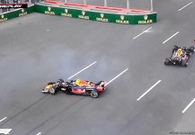 В гонке Гран-при Азербайджана Формулы 1 произошла необычная авария (ФОТО)