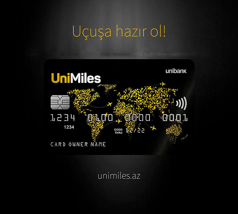 "Unibank" istənilən hava yollarında pulsuz aviabilet qazandıran "UniMiles" kartını dövriyyəyə buraxıb