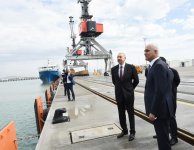 President Aliyev attends opening of Baku Int’l Sea Trade Port Complex (PHOTO)