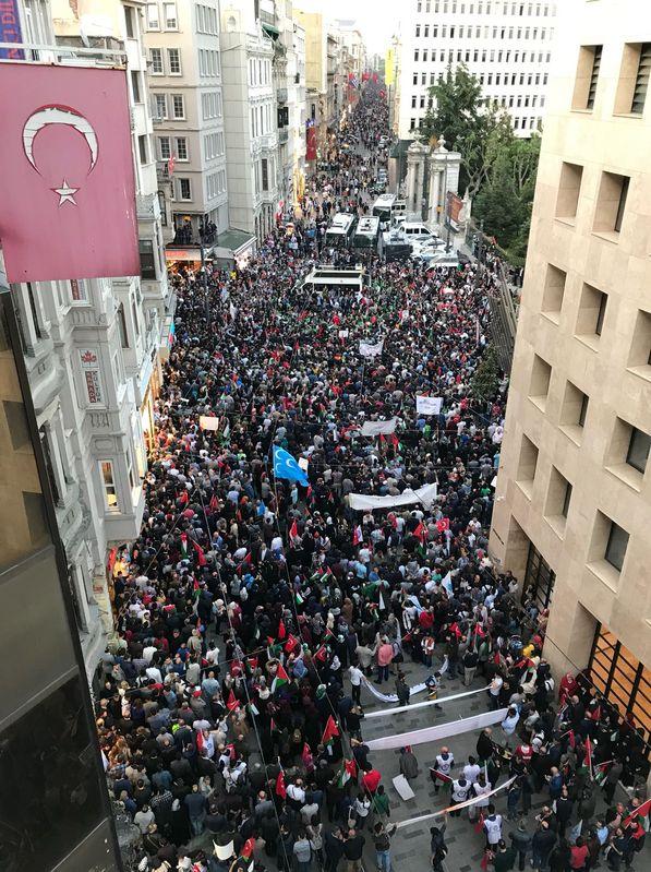 Акции протеста против действий Израиля в Газе проходят в Стамбуле (ФОТО)