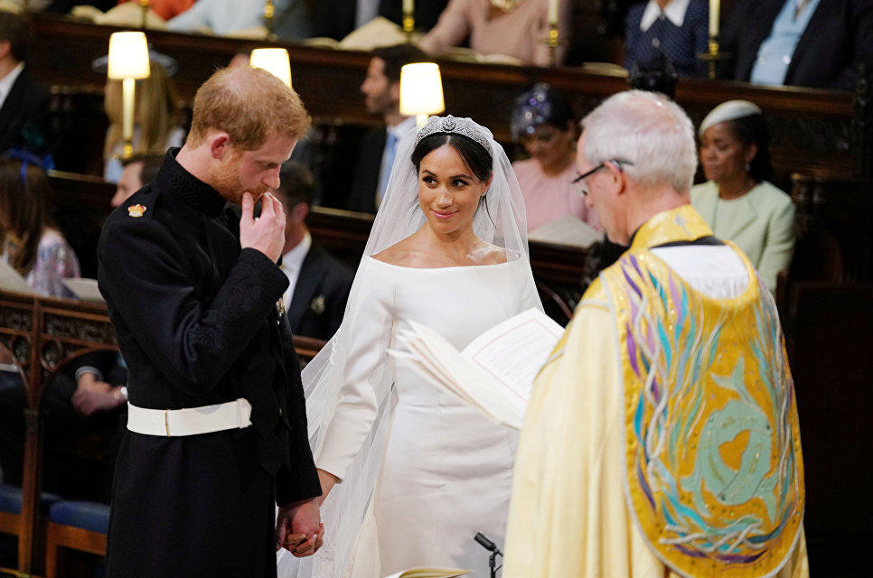 Prince Harry, Meghan Markle attend first royal event as married couple