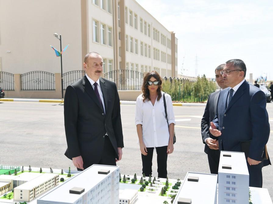 President Aliyev, first lady Mehriban Aliyeva attend opening of residential complex for IDPs (PHOTO)