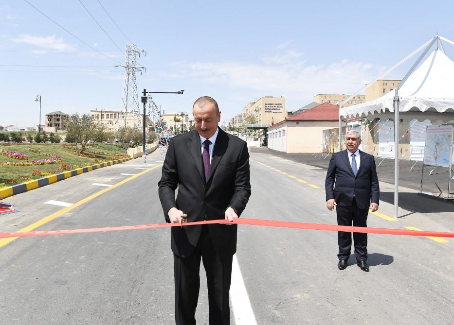 President Aliyev inaugurates newly reconstructed Lokbatan-Gobu highway (PHOTO)