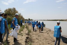 В Азербайджане прошла очередная акция по очистке побережья реки Кура (ФОТО)