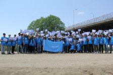 В Азербайджане прошла очередная акция по очистке побережья реки Кура (ФОТО)