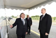 Prezident İlham Əliyev Goranboyda avtomobil yolunun açılışında iştirak edib (FOTO)