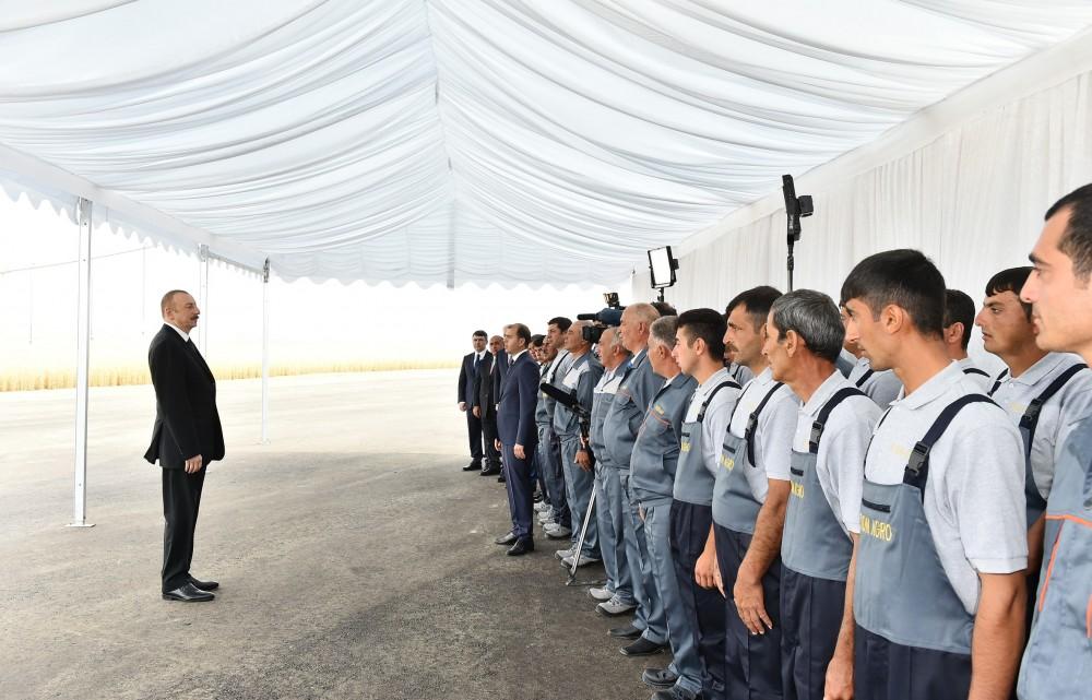 Президент Ильхам Алиев принял участие в открытии «Регион Агропарка» в Геранбое (ФОТО)