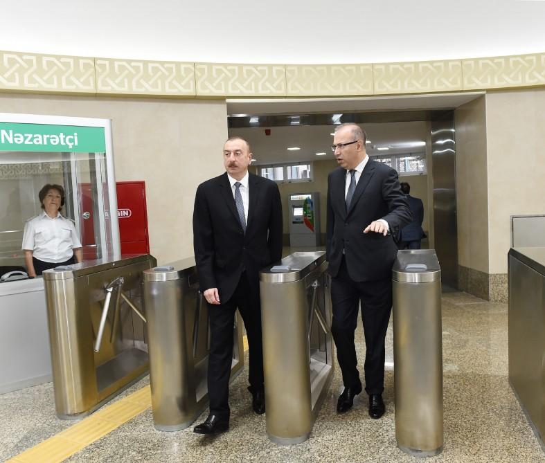 President Aliyev attends inauguration of overhauled Sahil metro station (PHOTO)