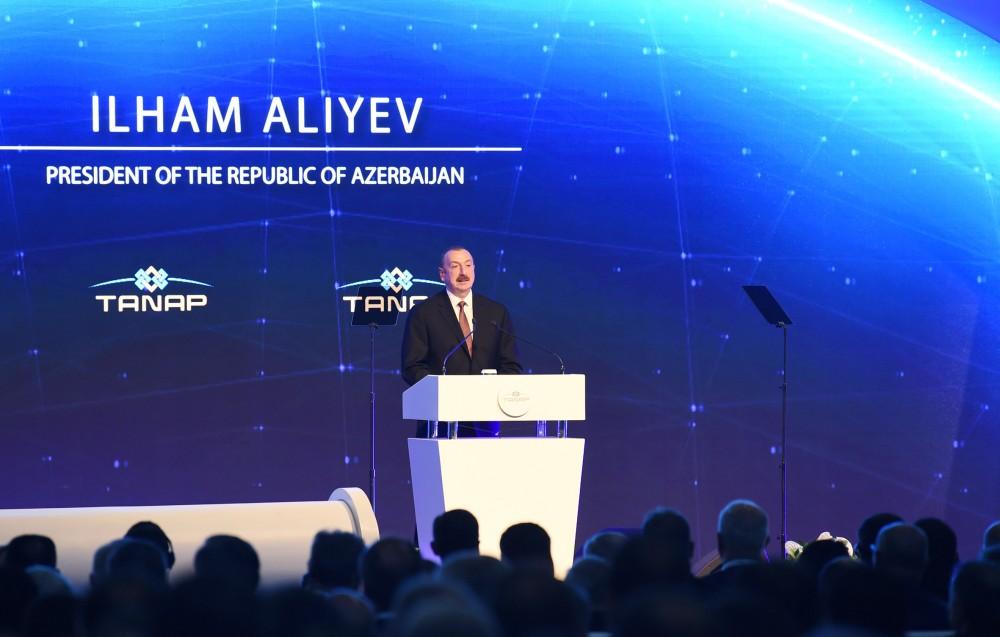 Президент Ильхам Алиев: «Южный газовый коридор» образует формат нового сотрудничества в Евразии